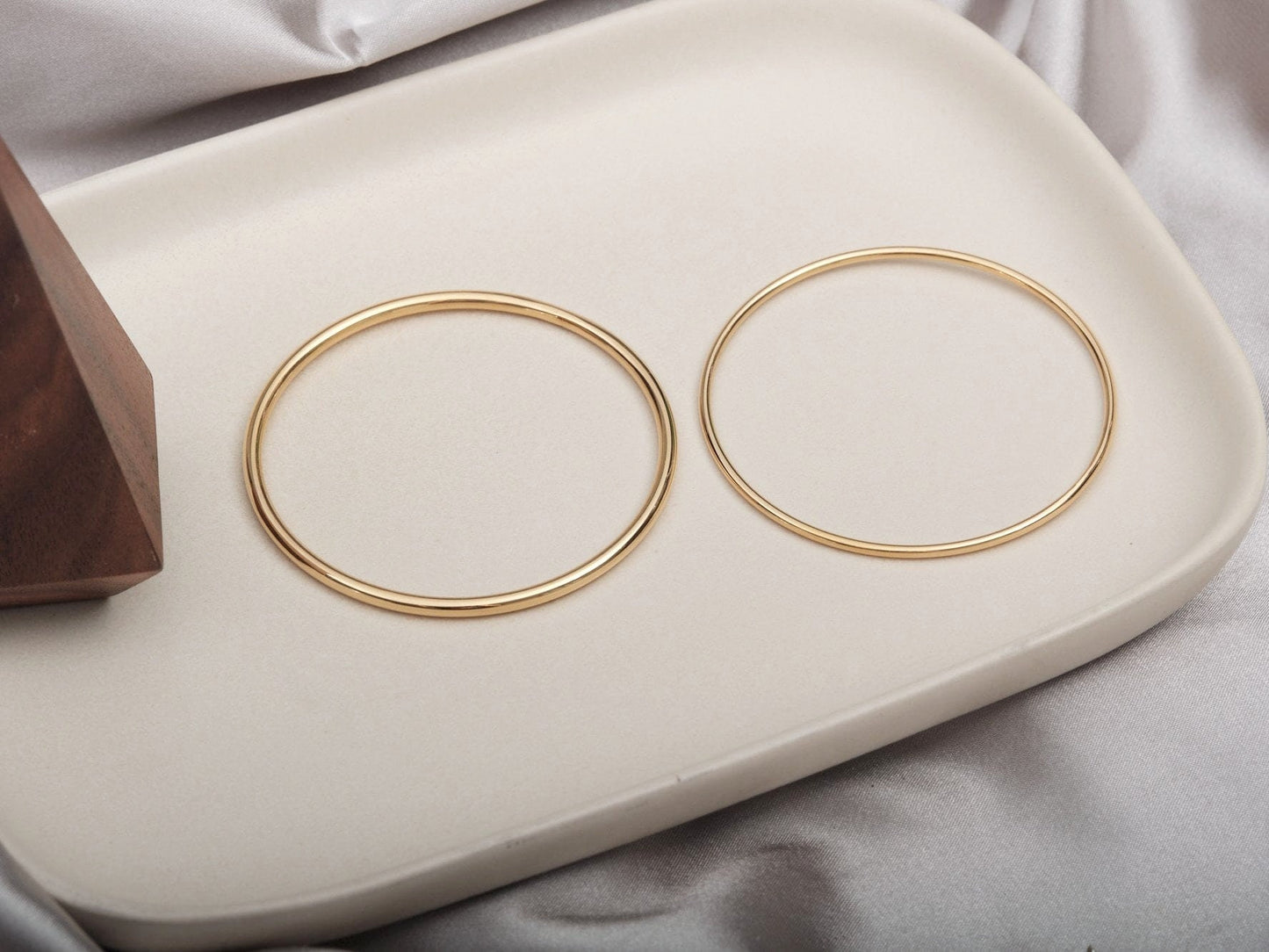 Classic Bangle Bracelet Gold Slip-on Bangle for Women Plain Bangle Classic Slip On Bangle, Tarnish Free Stackable Bangles Stacking Bangle