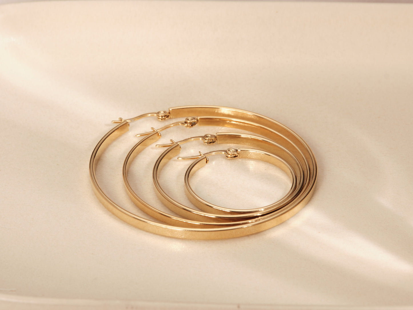 Gold Hoop Earrings, Gold Hoops, Gold Earrings, Large Hoops, Large Gold Hoop Earrings, WATERPROOF, Tarnish Free Earrings, Plain Hoops