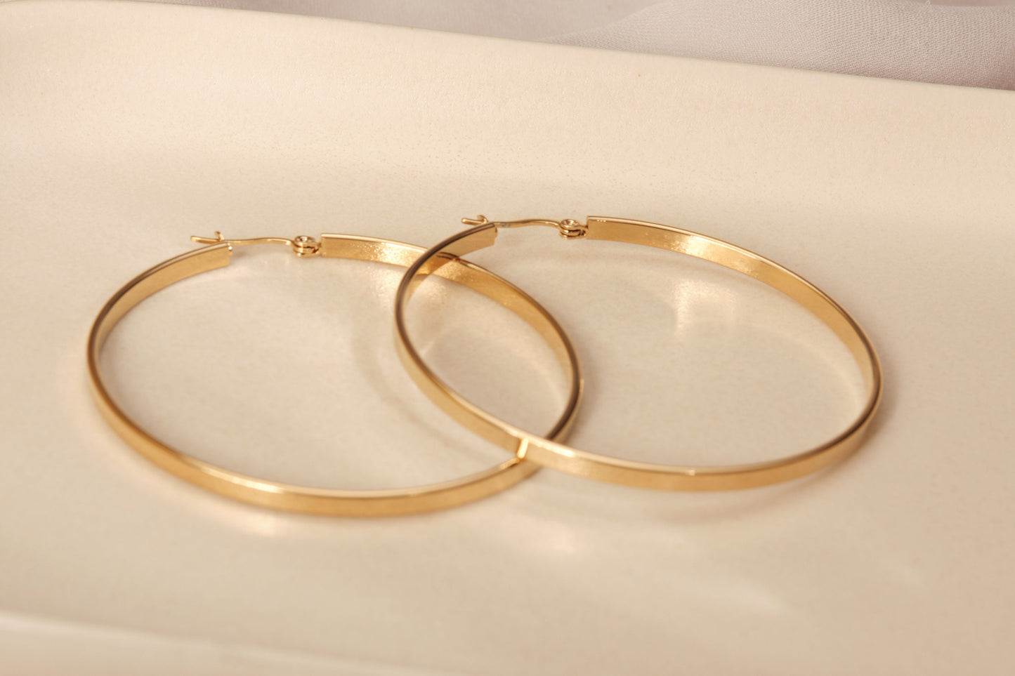 Gold Hoop Earrings, Gold Hoops, Gold Earrings, Large Hoops, Large Gold Hoop Earrings, WATERPROOF, Tarnish Free Earrings, Plain Hoops