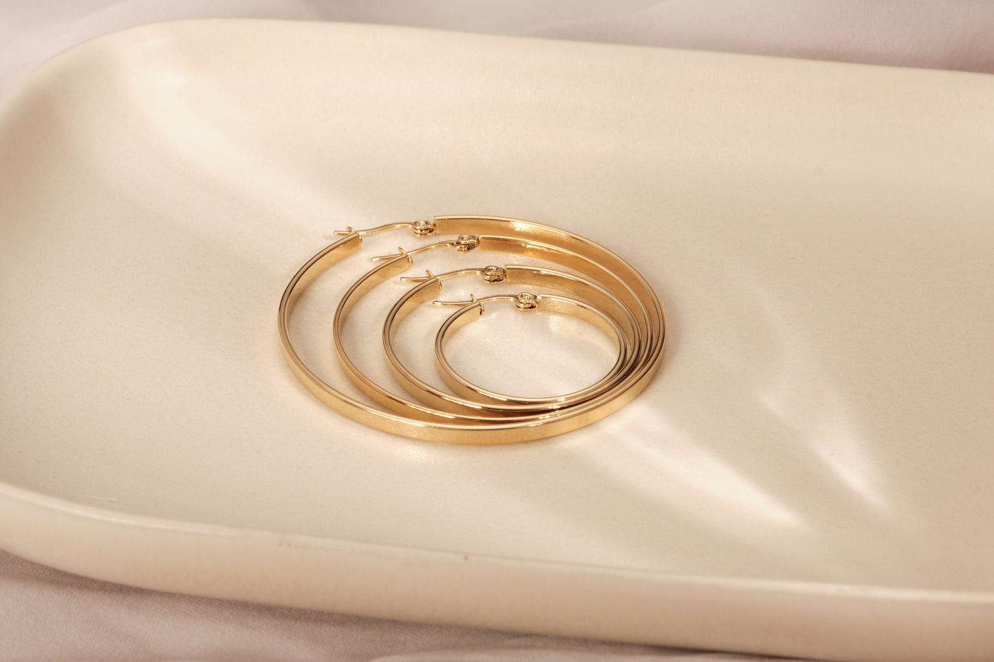 Gold Hoop Earrings, Gold Hoops, Gold Earrings, Large Hoops, Large Gold Hoop Earrings, WATERPROOF, Tarnish Free Earrings, Plain Hoops