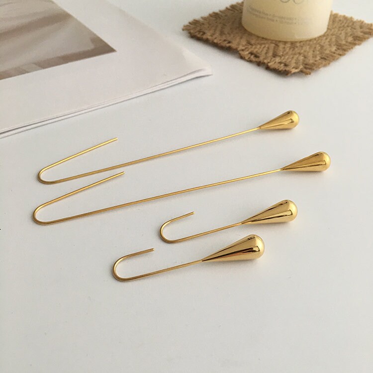 18K Gold PVD Coating Dainty Water drop earrings, Gold drop earrings, Gold Dangle Drop Earrings, Simple Teardrop earrings, Gold Hook earrings