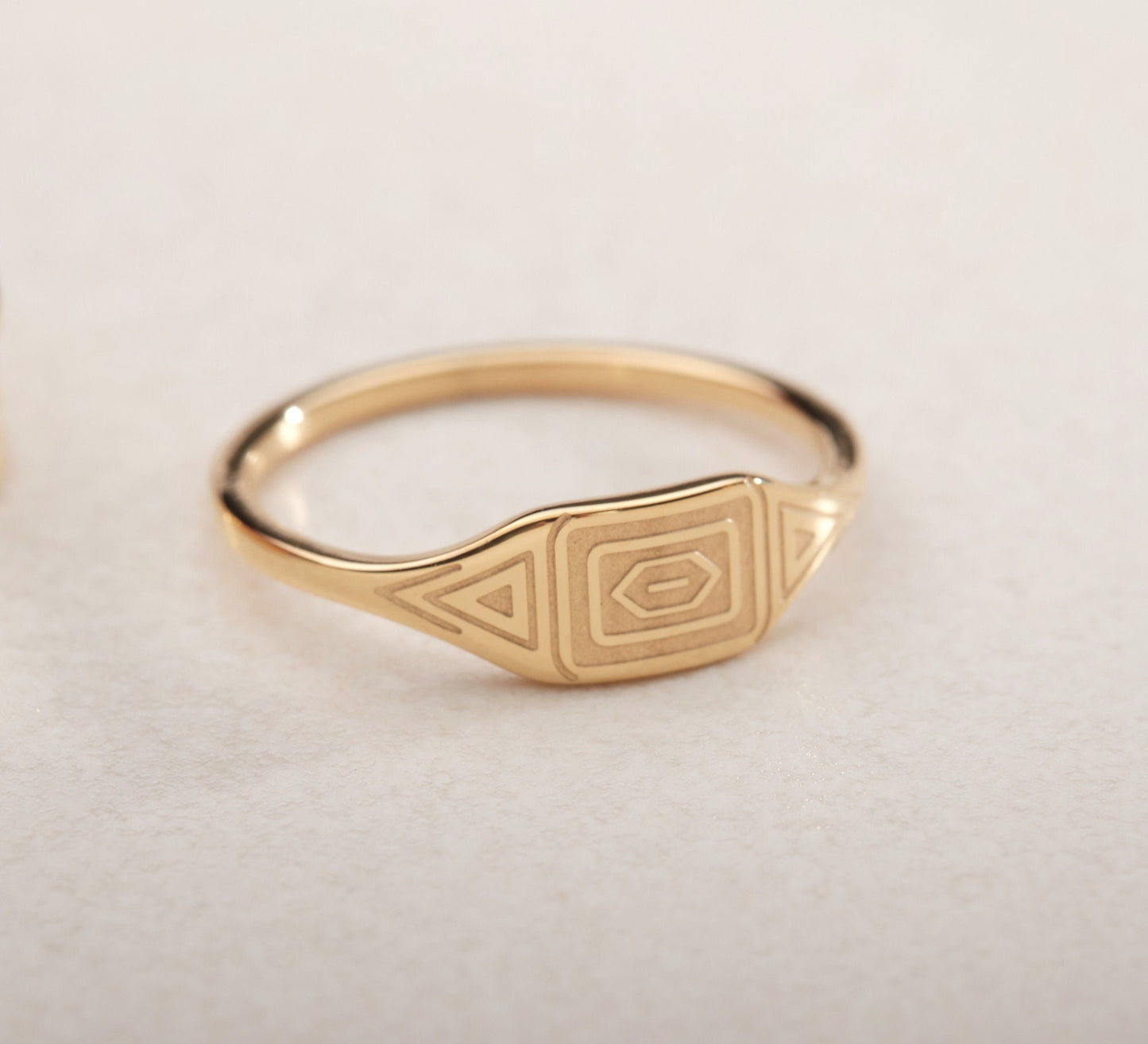 Gold Rings 18k Gold Ancient Greek Pattern Ring, Pinky Ring Stacking Ring, Boho Rings, Band Rings, Dainty Rings, Statement Ring