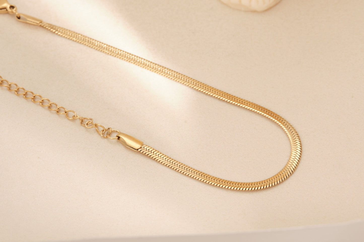 Gold Herringbone Bracelet, Gold snake chain bracelet, Gold Chain Bracelet, Gold Bracelet, 3mm width Herringbone Bracelet, Waterproof