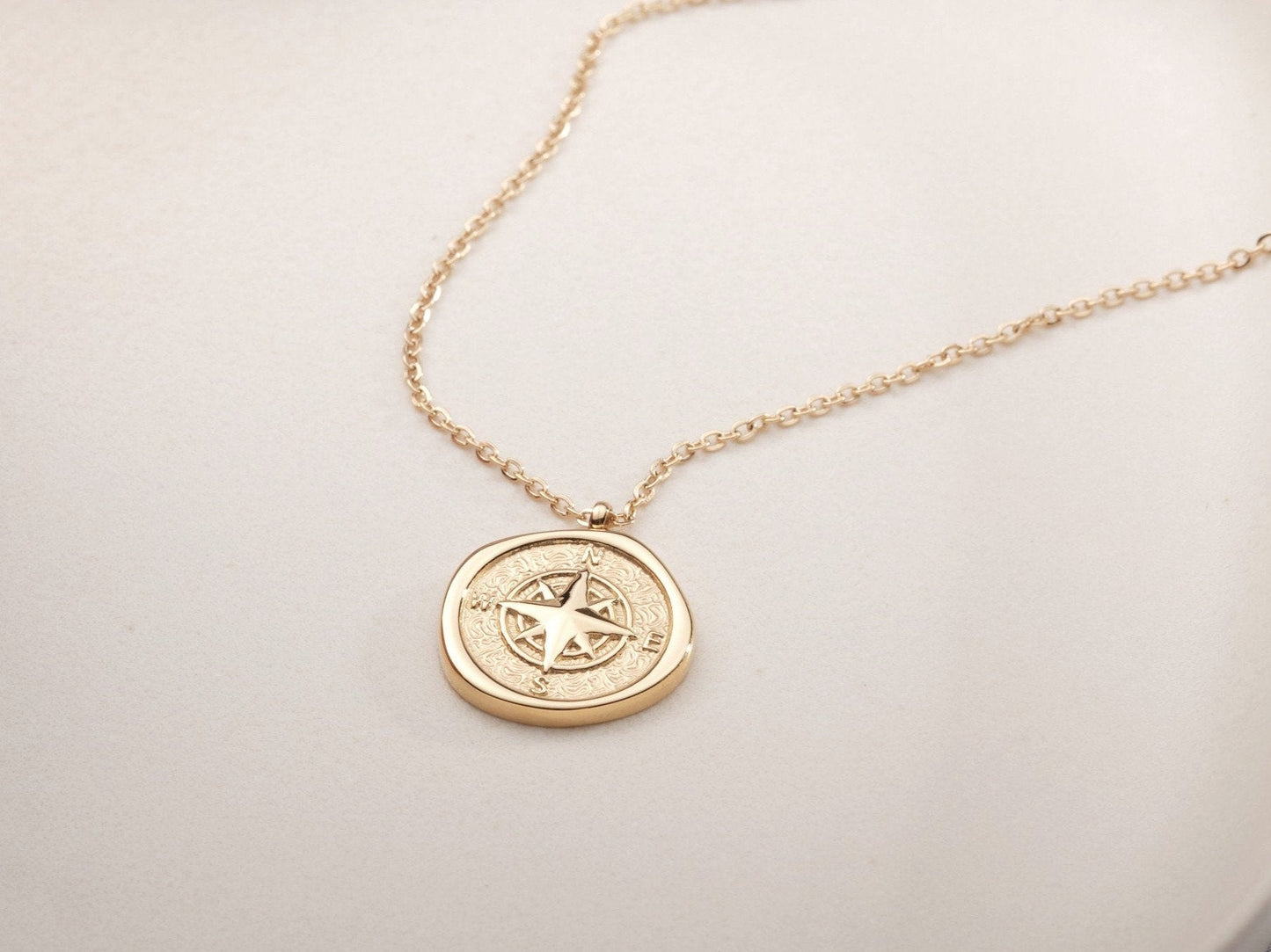 Graduation gift, compass necklace, travelers necklace, gold necklace, North star necklace, necklace gifts for women, coordinates necklace