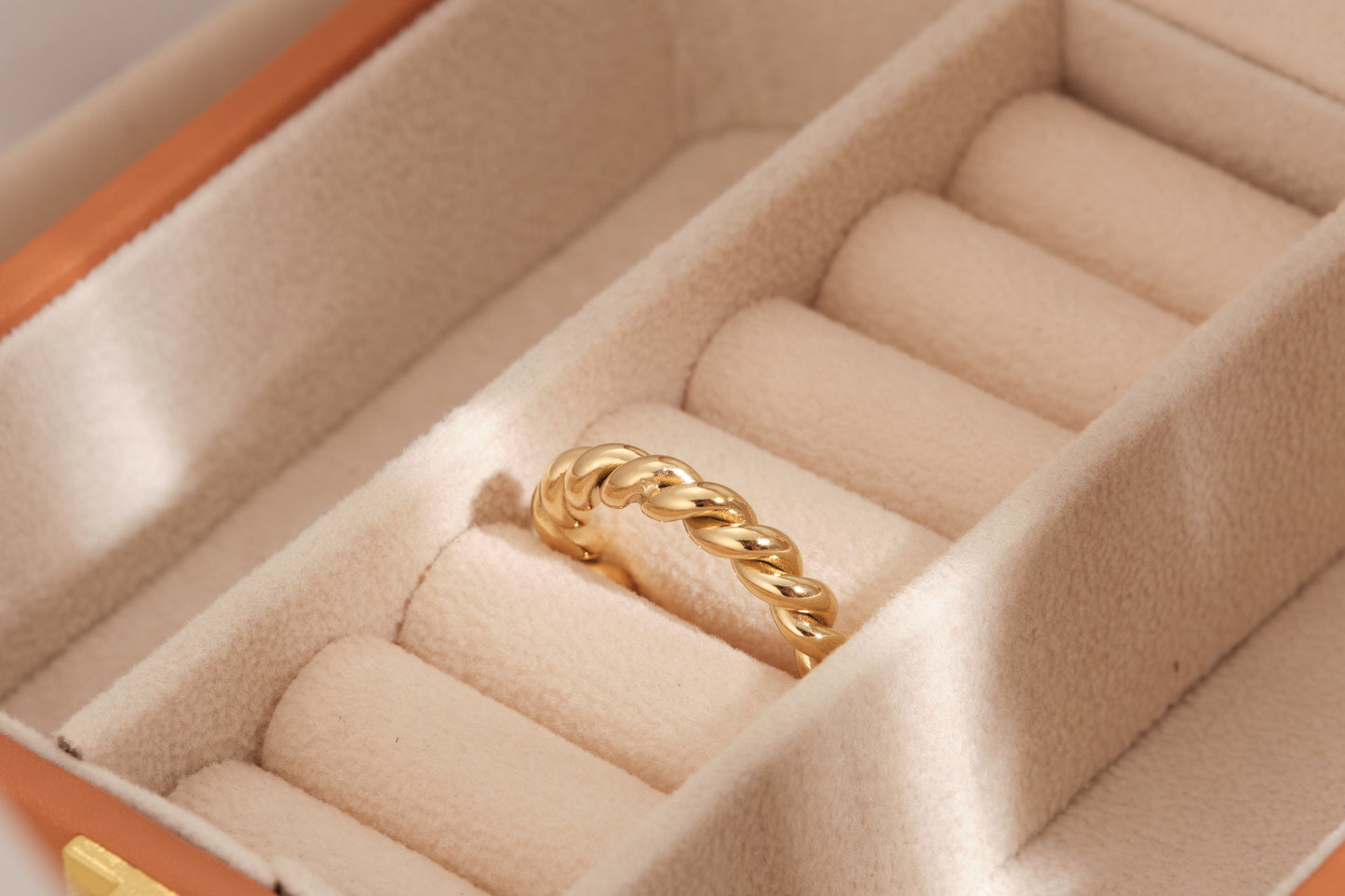 Gold Braided Rope Ring Twist Ring Gold Twisted Rope Wedding Band Gold Rope Ring Stacking Twist Ring Infinity Twisted Band WATERPROOF