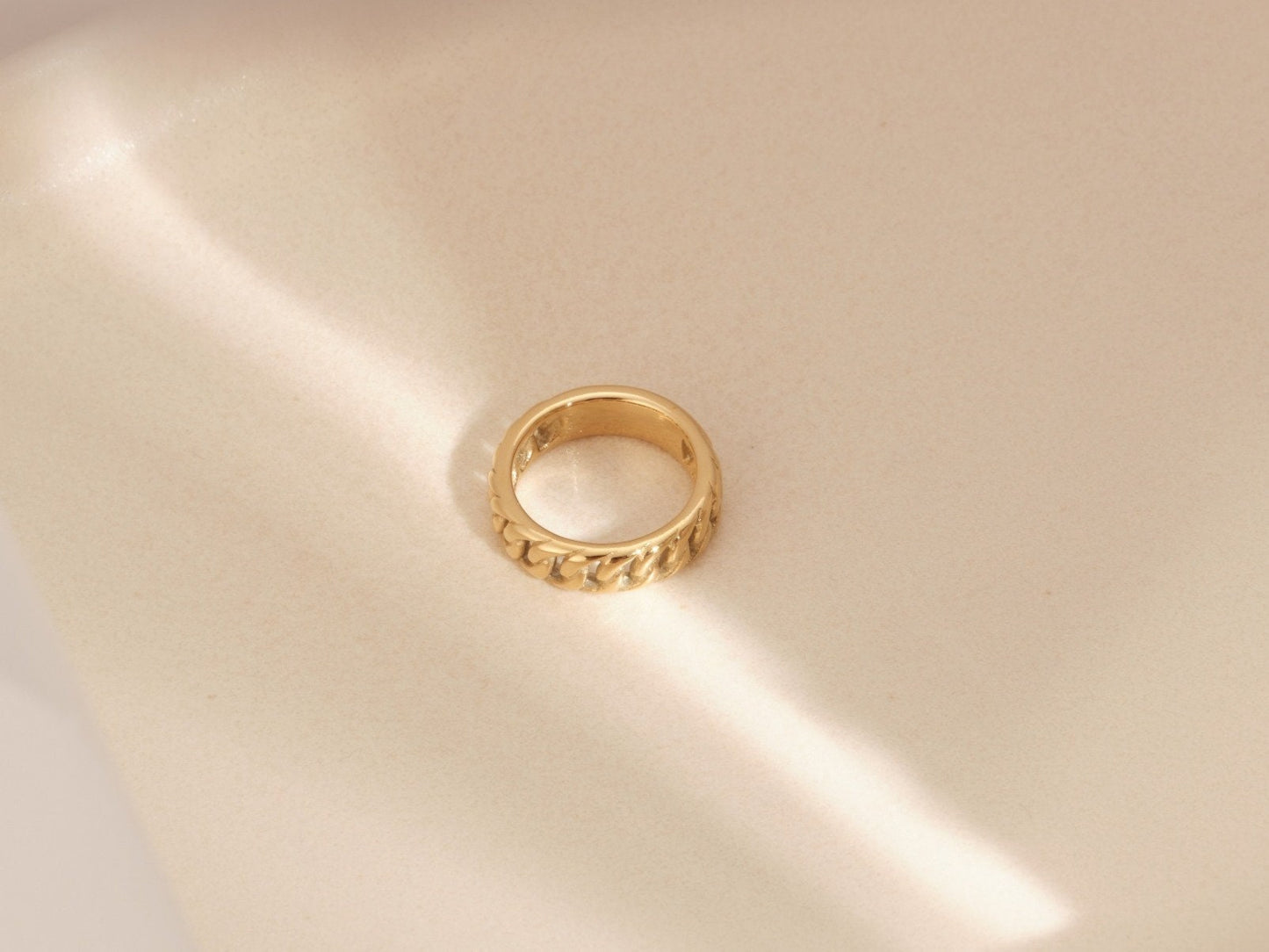 Gold Chain Ring, Gold Stacking Ring, Thick Chain Ring, Curb Chain Ring, Statement Ring, Cuban Link Ring, Cuban Chain Ring, Minimalist Ring