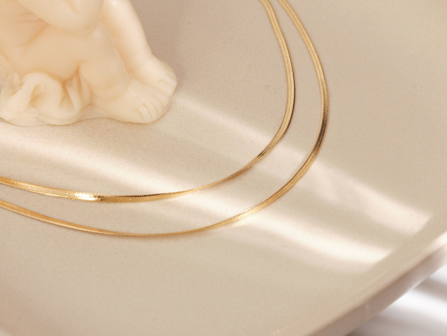 Double Herringbone Necklace, 2 in 1 Herringbone Chain, Layered Necklace Set, Snake Chain Necklace, Gold Necklace, Herringbone Choker, Gift