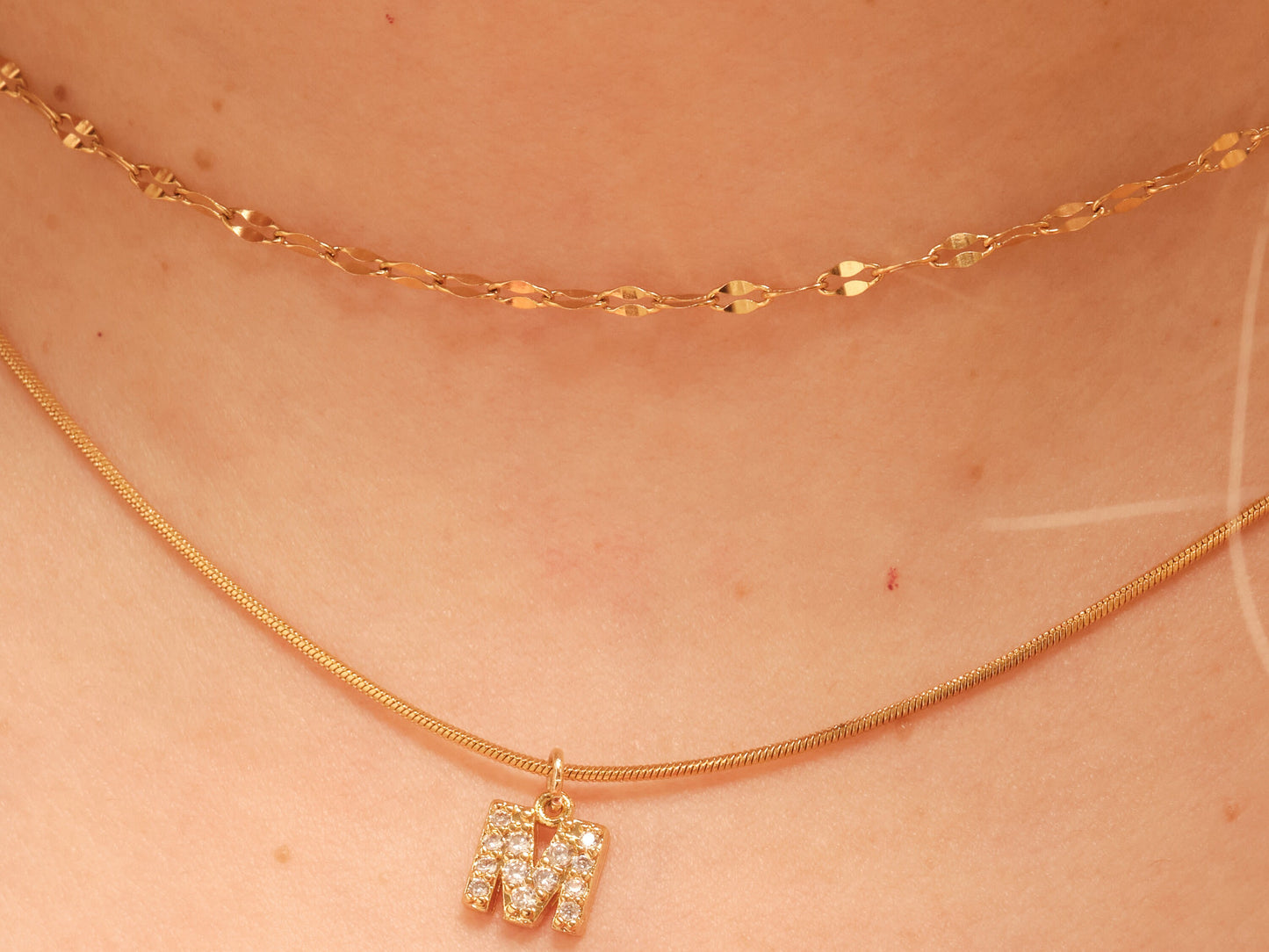 2 layers necklace Double Layered choker Gold Double necklace Lace chain choker snake chain necklace omega chain choker Sequin chain Necklace