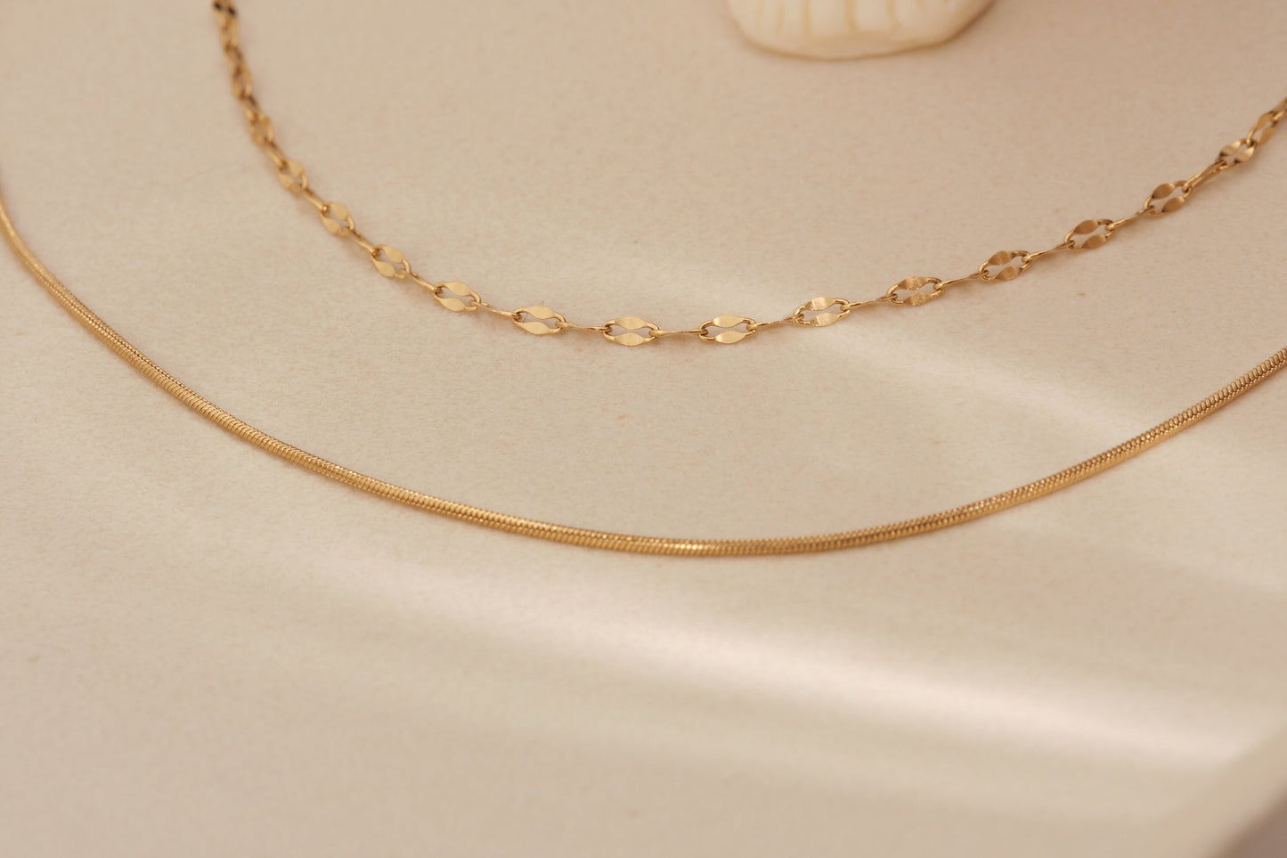 2 layers necklace Double Layered choker Gold Double necklace Lace chain choker snake chain necklace omega chain choker Sequin chain Necklace