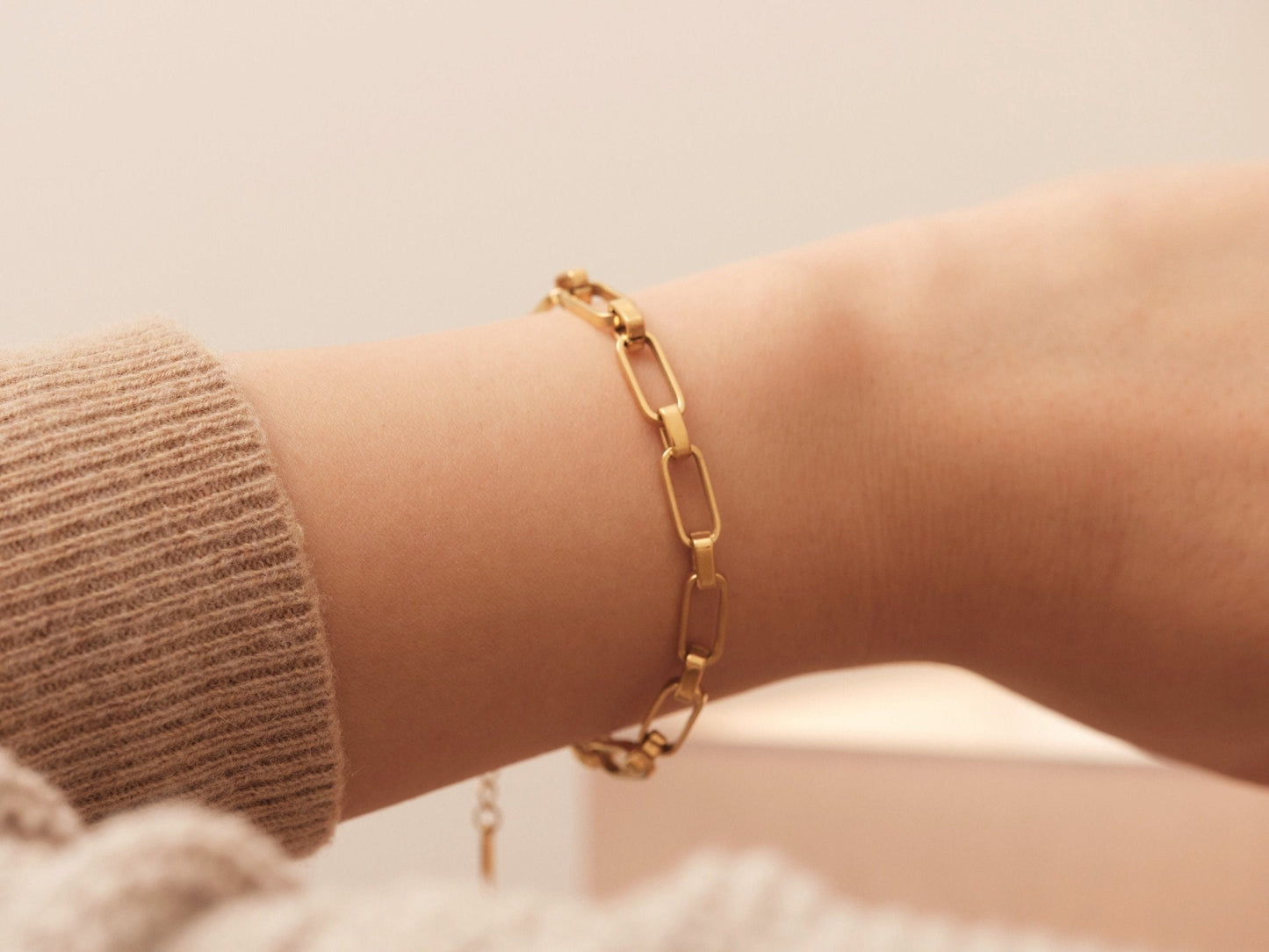 Link Chain Bracelet, 18k Gold Chunky Chain Bracelet, Gold thick Chain Bracelet, Chunky Curb Chain Bracelet, Stacking Bracelet Womens