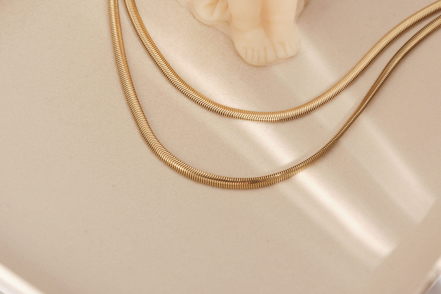 Gold Double Herringbone Necklace, Gold Snake Chain Necklace, Gold Chain Necklace, Double Chain Necklace, Layered Necklace, Layering Necklace