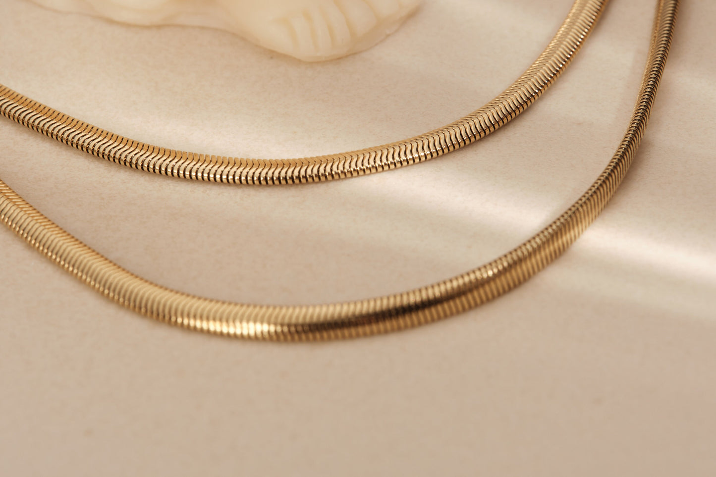 Gold Double Herringbone Necklace, Gold Snake Chain Necklace, Gold Chain Necklace, Double Chain Necklace, Layered Necklace, Layering Necklace