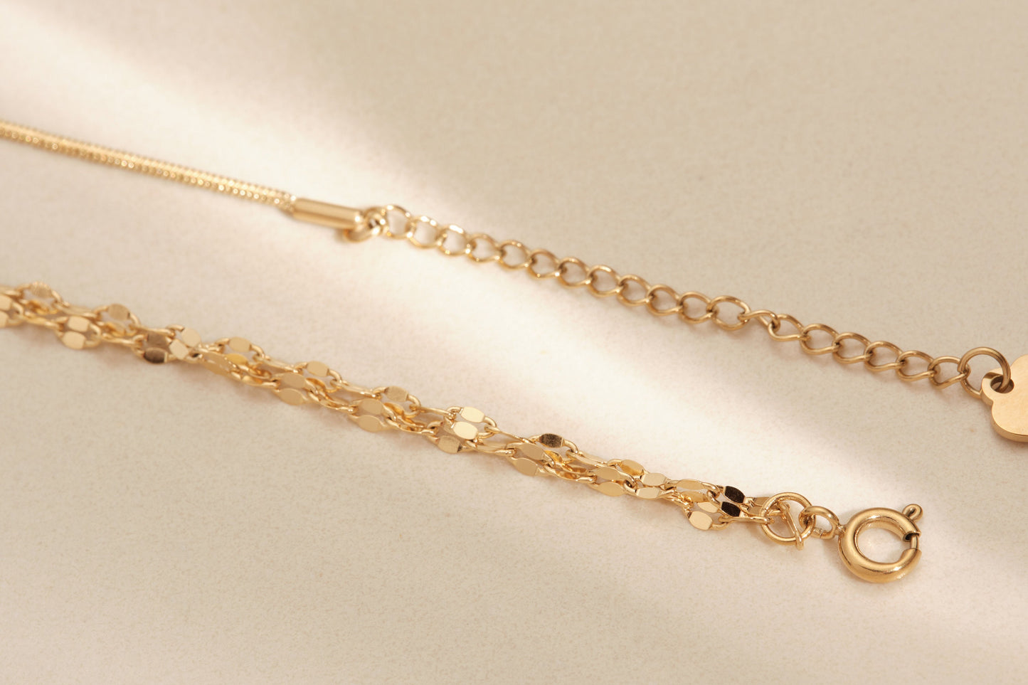 Gold Chain Bracelet, Sequin Chain Bracelet, Simple Bracelet, Lace chain bracelet Dainty Bracelet, Layering Bracelet, Herringbone Bracelet