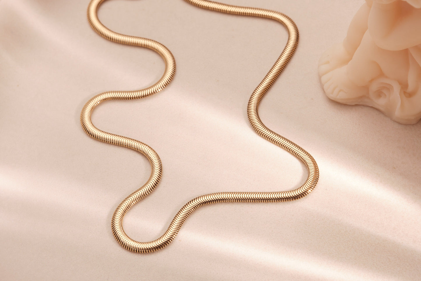 18K Gold Thick Herringbone Necklace Gold Snake Necklace Herringbone Choker Herringbone Chain Layered Necklace Snake Chain Necklace