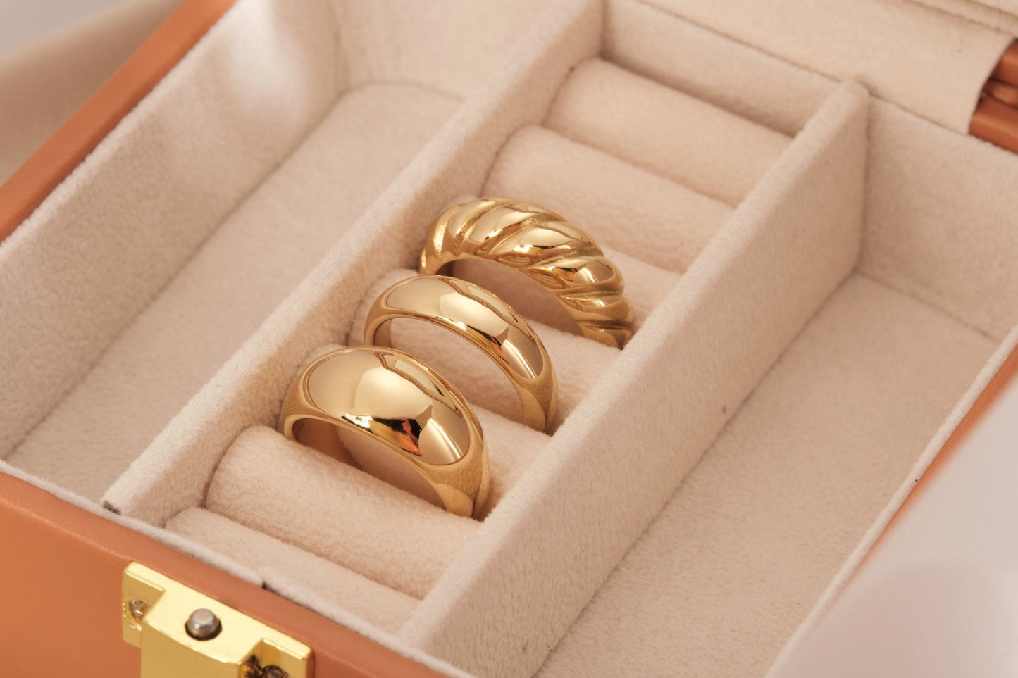 Gold Dome Ring Wide Band Ring Chunky Ring Stacking Band Thick Dome Ring Bubble Ring Minimalist Ring Thin Ting Dainty Ring Gift WATERPROOF