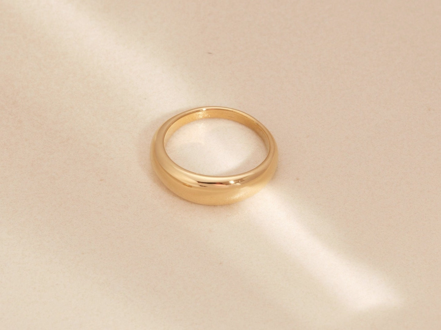 Gold Dome Ring Wide Band Ring Chunky Ring Stacking Band Thick Dome Ring Bubble Ring Minimalist Ring Thin Ting Dainty Ring Gift WATERPROOF