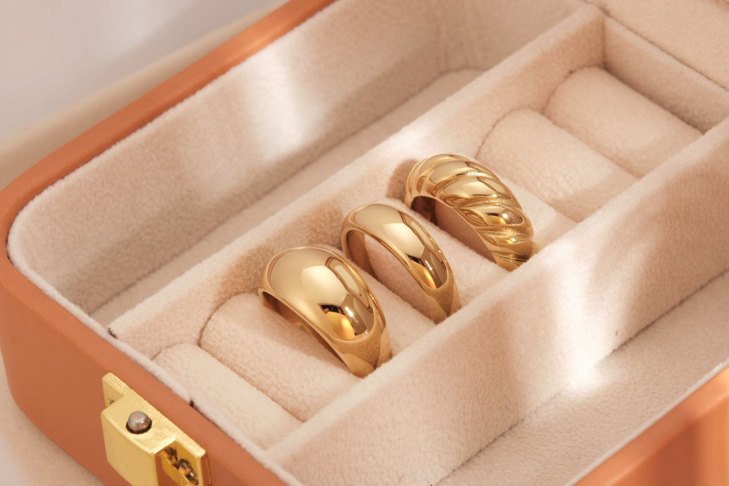 Gold Dome Ring Wide Band Ring Chunky Ring Stacking Band Thick Dome Ring Bubble Ring Minimalist Ring Thin Ting Dainty Ring Gift WATERPROOF