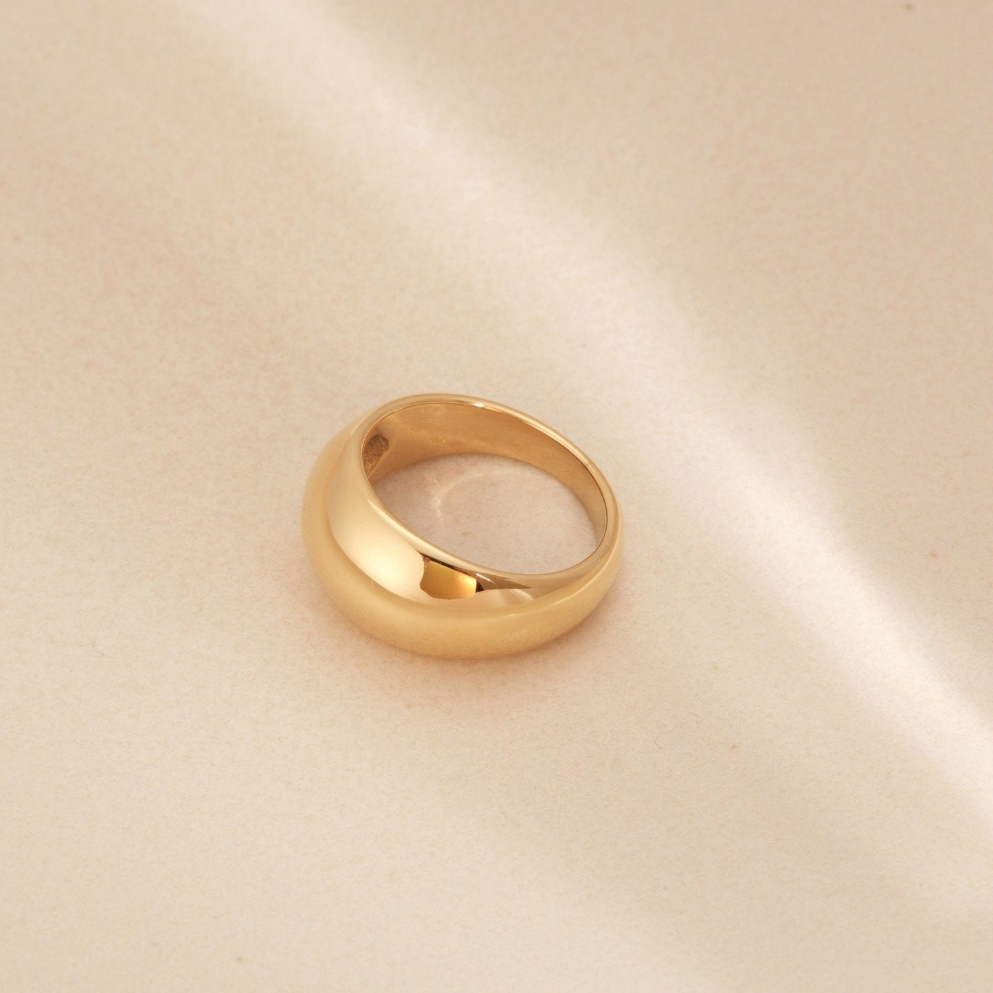 Gold Dome Ring Wide Band Ring Chunky Ring Stacking Band Thick Dome Ring Bubble Ring Minimalist Ring Thin Ting Dainty Ring Gift WATERPROOF