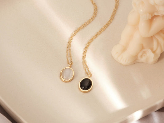 Agate Slice Necklace Black Tourmaline Necklace Gemstone Necklace Black Pendant necklace Stone Natural Agate Necklace Women Waterproof