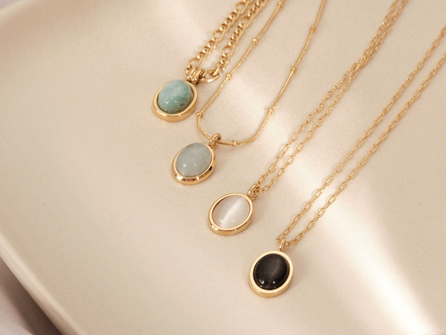 Agate Slice Necklace Black Tourmaline Necklace Gemstone Necklace Black Pendant necklace Stone Natural Agate Necklace Women Waterproof