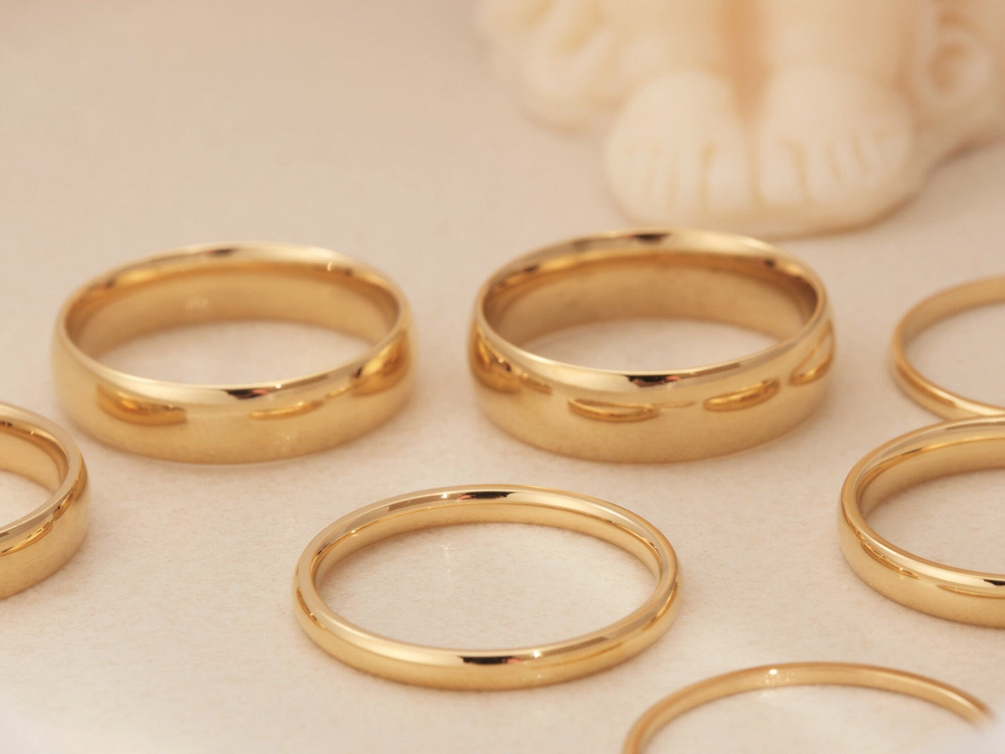 Gold Ring 2mm 4mm 6mm Width 18K Gold Stainless Steel Stacking Ring Gold Thin Ring Gold Thin Band Waterproof Ring Tarnish-resistant