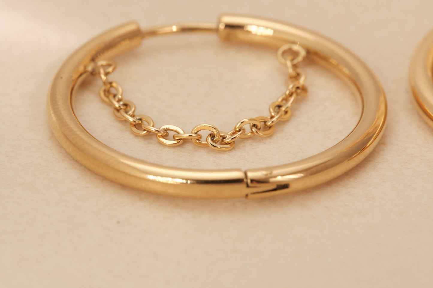 Gold Chain Huggies, Gold Huggies, Gold Hoop Earrings, Gold Earrings, Gold Hoops, Gold Hoop Huggies, Gold Chain Hoops, Gold Chain Earrings