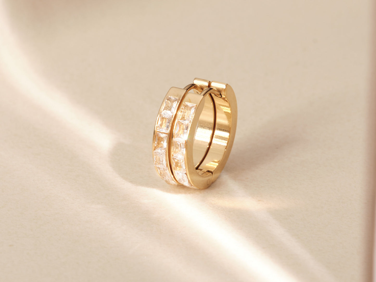 Gold Pave Zircon Hoops, Gold Huggie Hoop Earrings, Gold Filled Zircon Hoop Earrings, CZ Hoop Earrings, Cartilage Hoop, Gold Conch Hoop