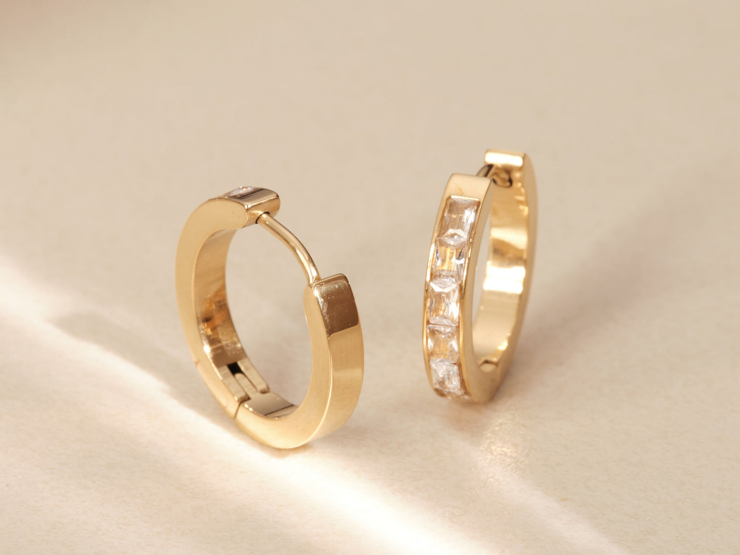 Gold Pave Zircon Hoops, Gold Huggie Hoop Earrings, Gold Filled Zircon Hoop Earrings, CZ Hoop Earrings, Cartilage Hoop, Gold Conch Hoop
