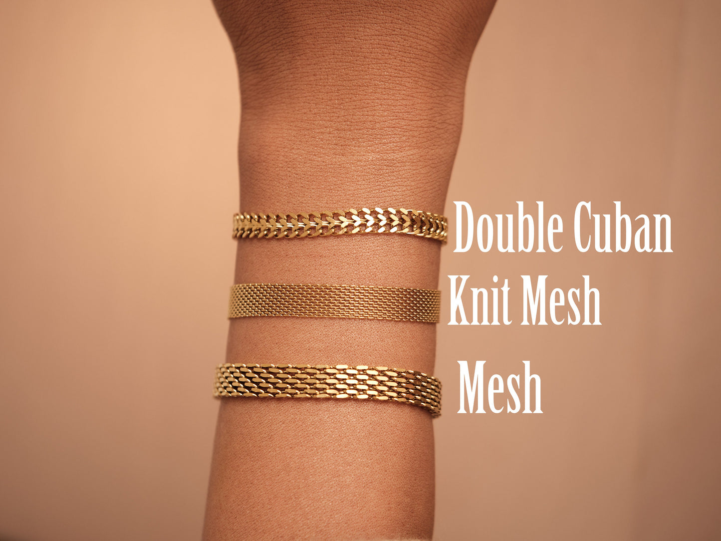 Gold Mesh Bracelet Vintage Jewelry Gold Bracelet Stainless Steel Waterproof Anti tarnish Gold Jewelry Gift For Her Him Mom Bracelet Gift