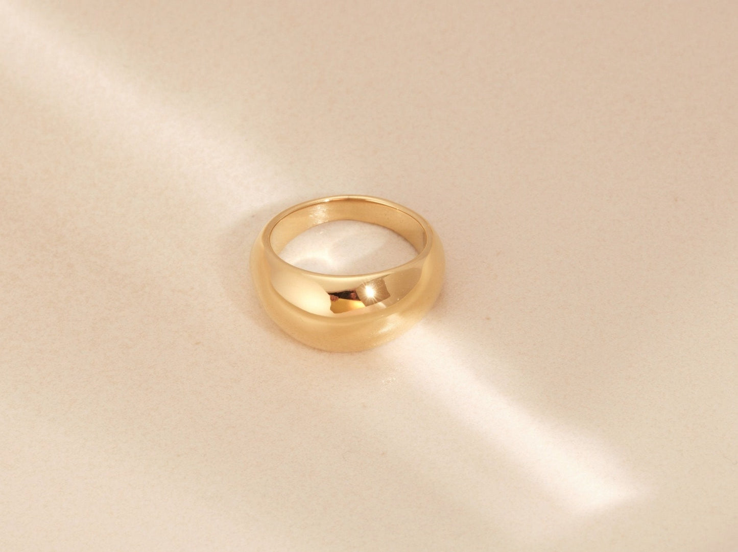 Gold Dome Ring Wide Band Ring Chunky Ring Stacking Band Thick Dome Ring Bubble Ring Minimalist Ring Thin Ting Dainty Ring Gift WATERPROOF