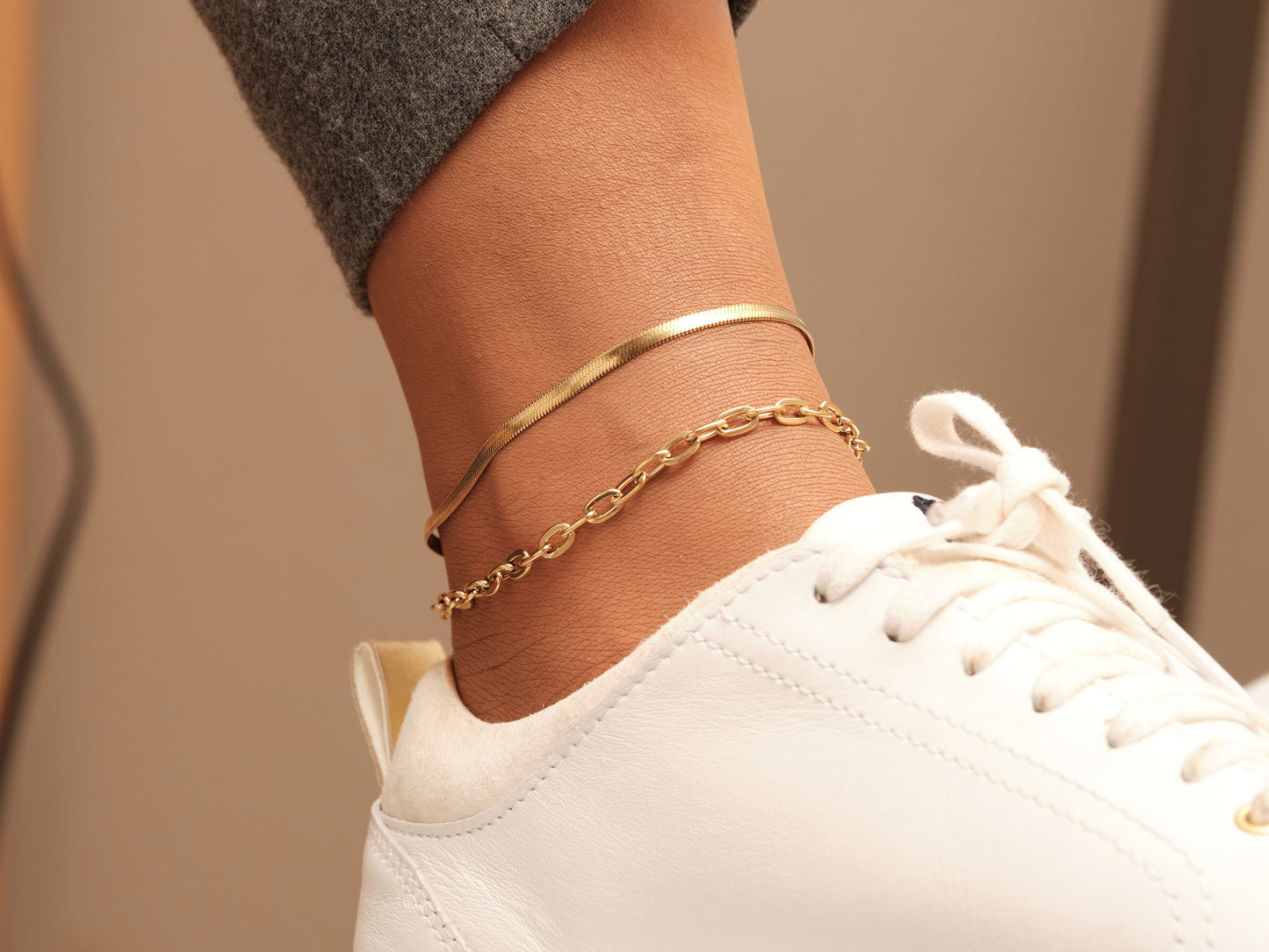 Gold Anklet, Anklets for woman, Cuban Anklet, Gold Chain Anklet, Layered Gold Anklet, Dainty Anklet, Mothers Day gifts, Waterproof Anklets