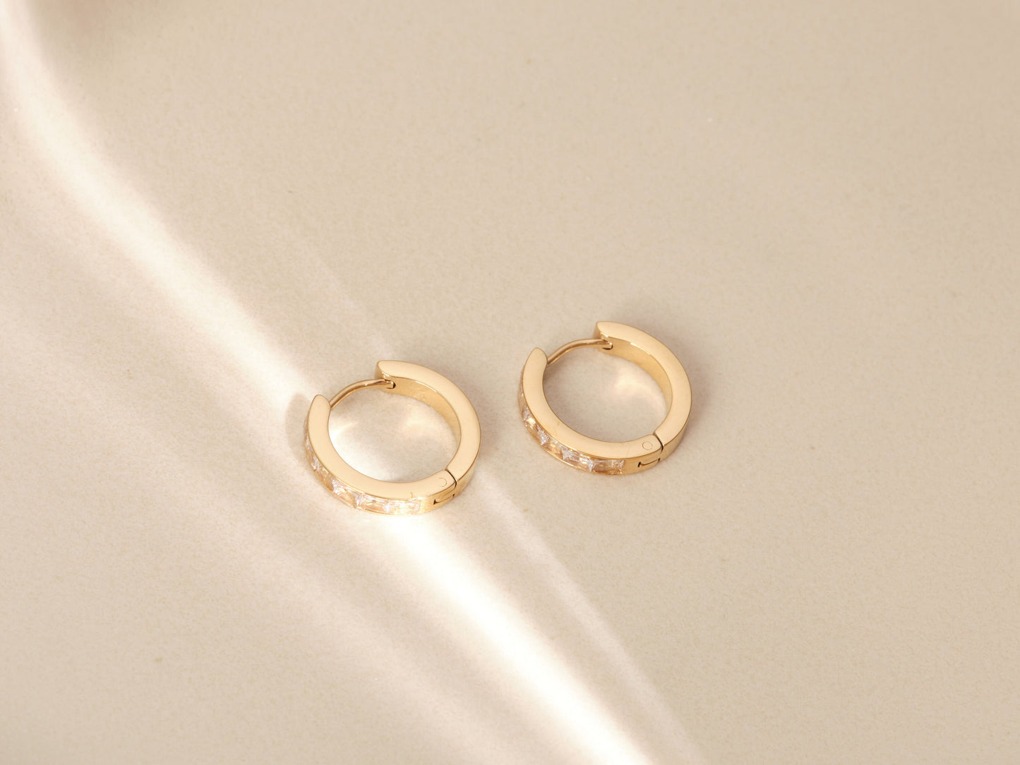 Gold Pave Zircon Hoops, Gold Huggie Hoop Earrings, Gold Filled Zircon Hoop Earrings, CZ Hoop Earrings, Cartilage Hoop, Gold Conch Hoop