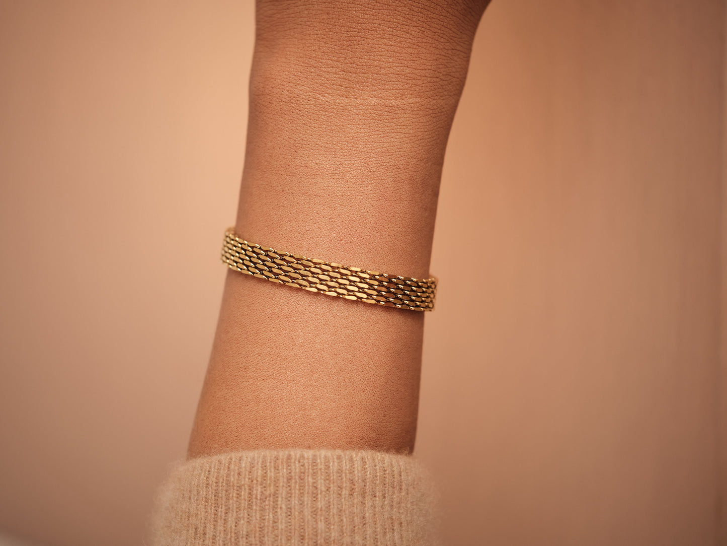 Gold Mesh Bracelet Vintage Jewelry Gold Bracelet Stainless Steel Waterproof Anti tarnish Gold Jewelry Gift For Her Him Mom Bracelet Gift