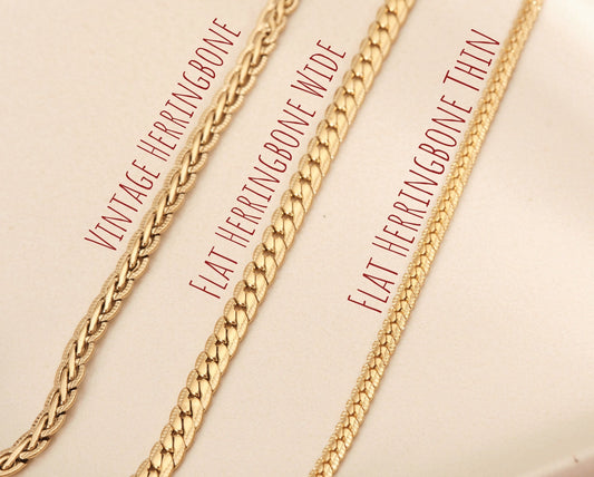 Gold Herringbone Necklace, Vintage Herringbone Necklace, Gold Snake Chain Necklace, Snake Necklace, Gold Herringbone Chain, Gift