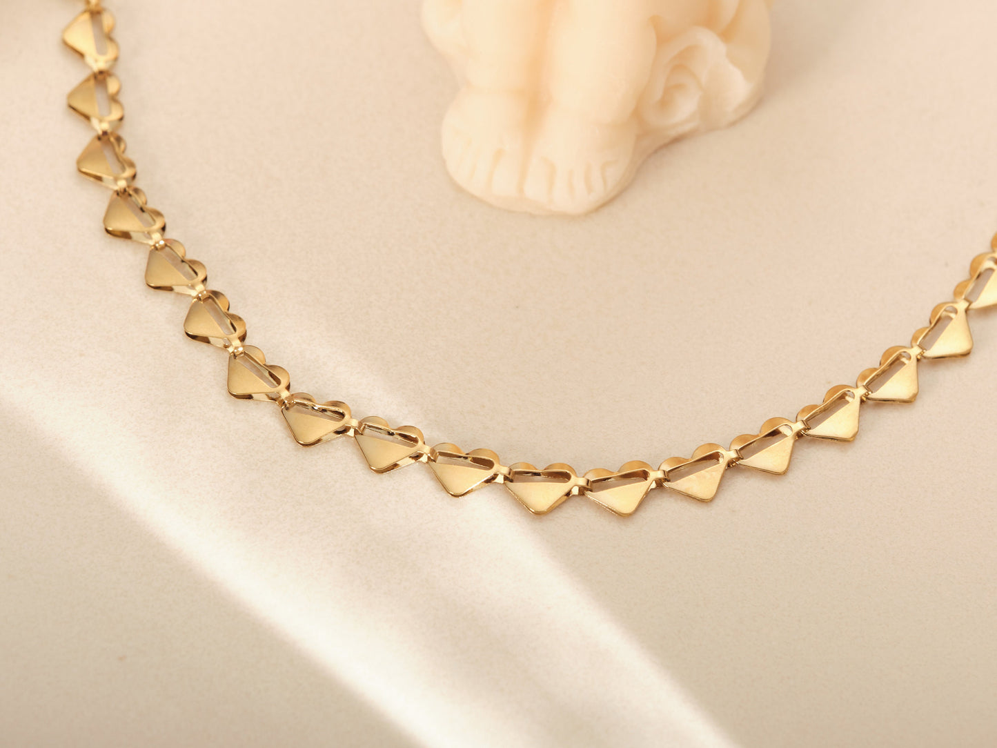 Gold Pave Hearts Anklet, Gold Anklets, Gold Snake Chain Anklet, Gold Herringbone Anklet, Link Chain Anklet, Beads Anklet, WATERPROOF Anklet