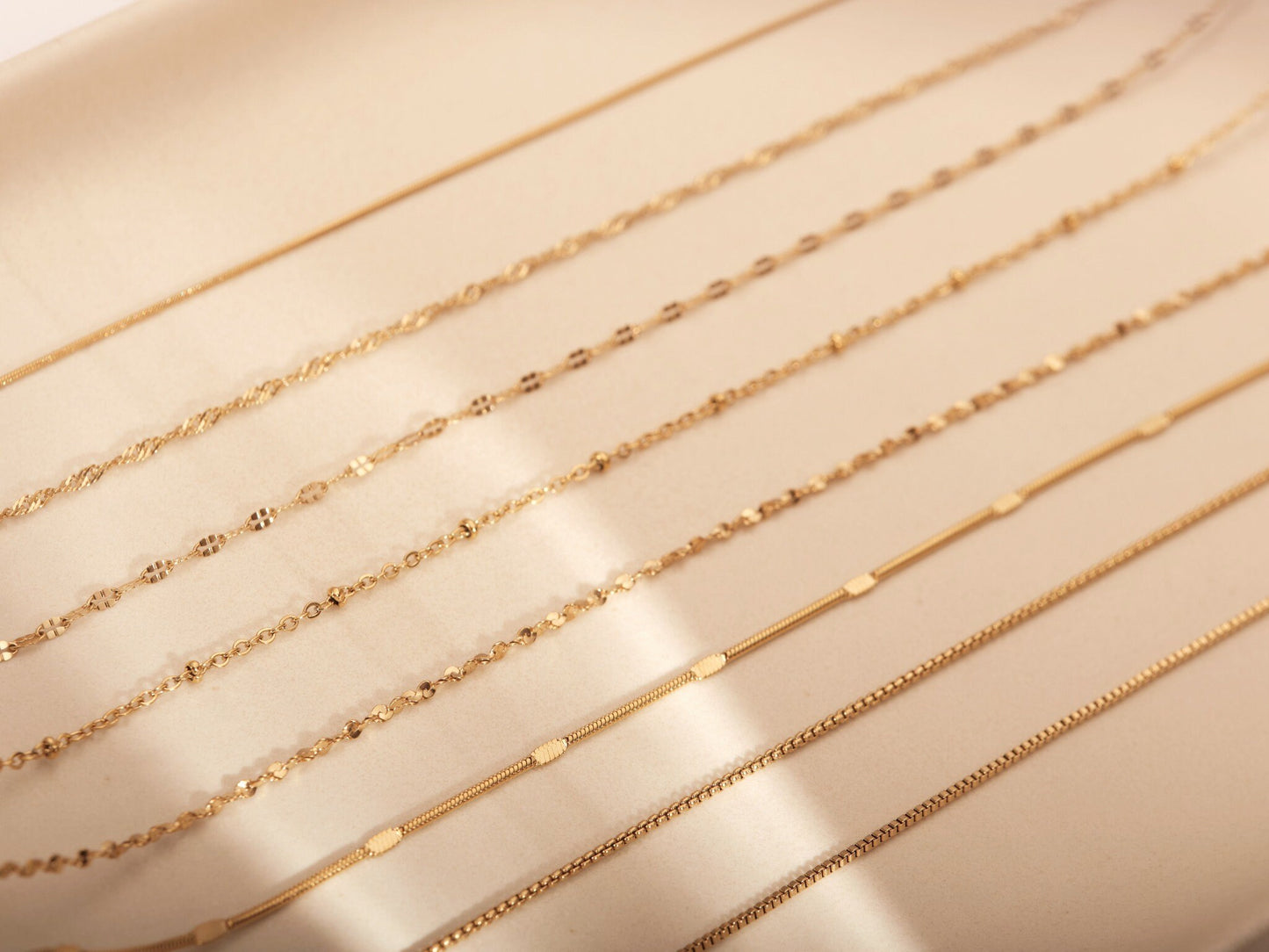 Gold Beaded Snake Chain Necklace, Bead Chain, Snake Chain, Gold Herringbone Chain, Gold Chunky Box Snake Chain, WATERPROOF, Gold Chain