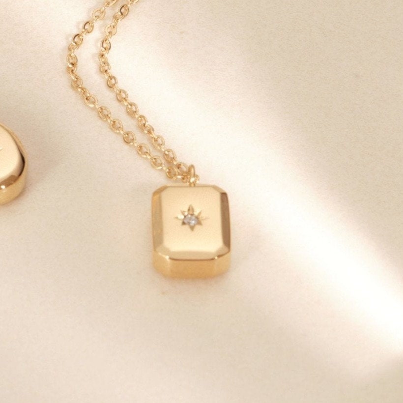 Gold North Star Earrings, CZ Earrings, CZ Star Earrings, Charm Earrings, WATEPROOF, Tarnish resist Earrings, Mother's day gift for Mom, Aunt