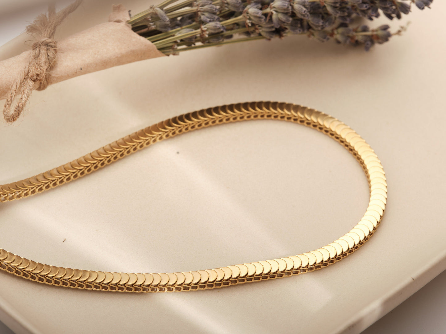 Gold Centipede Chain Necklace, Vintage Necklace, Gold Chain Necklace, Thick Centipede Necklace, Chunky Chain Necklace, Herringbone Chain