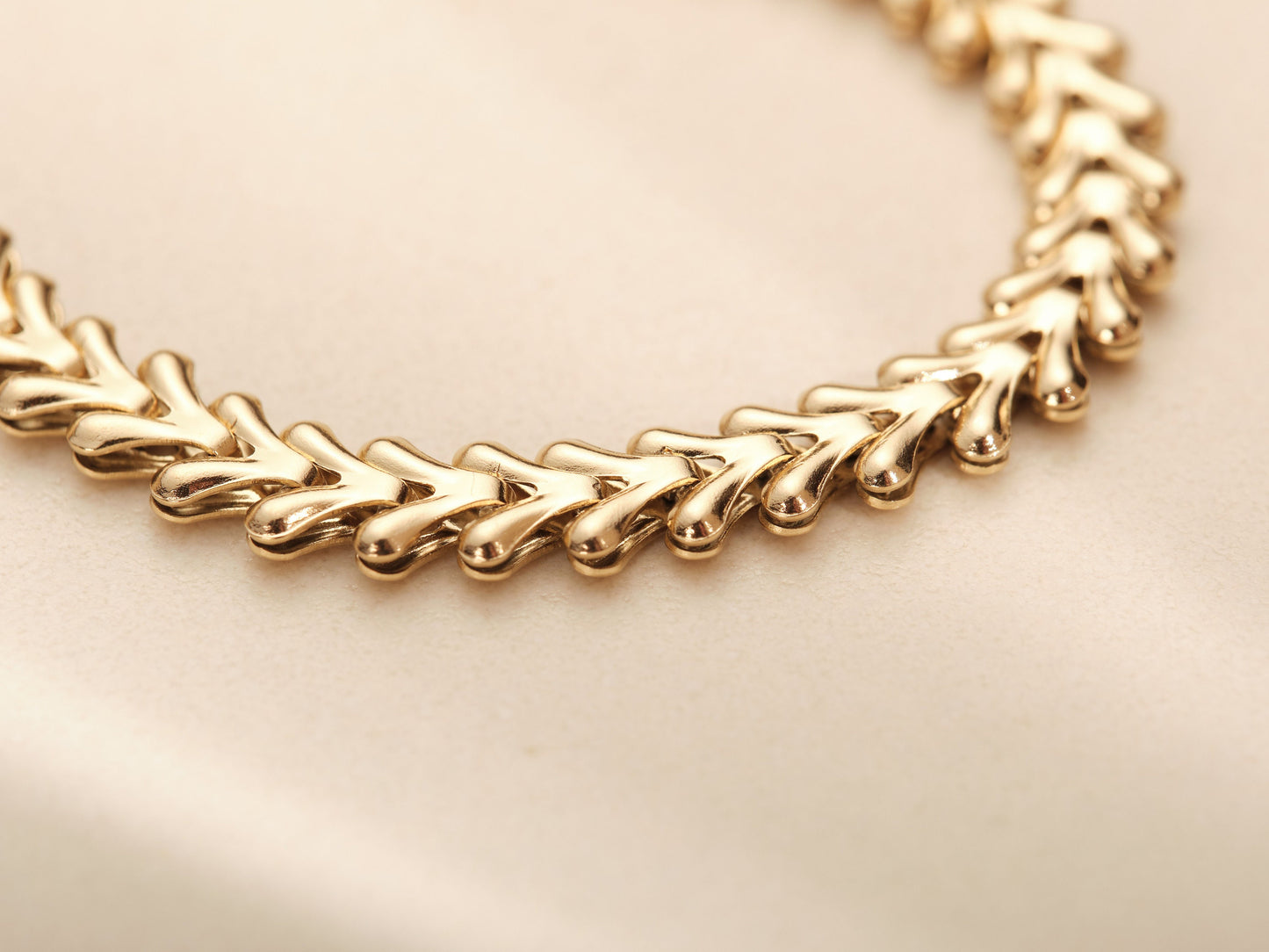 Gold Fishbone Chain Necklace, Fishbone Necklace Gold Chain Choker, Thick Fishbone Choker, Wide Chain Choker, Gold Choker Necklace waterproof