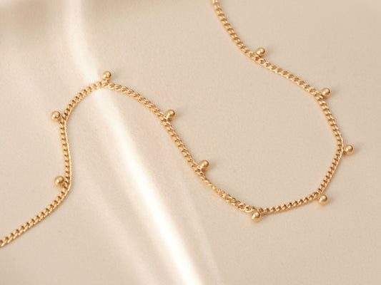 Gold beaded chain, Gold bead chain necklace, gold beads chain necklace, gold necklace, waterproof necklace, layering chains, gold chain set