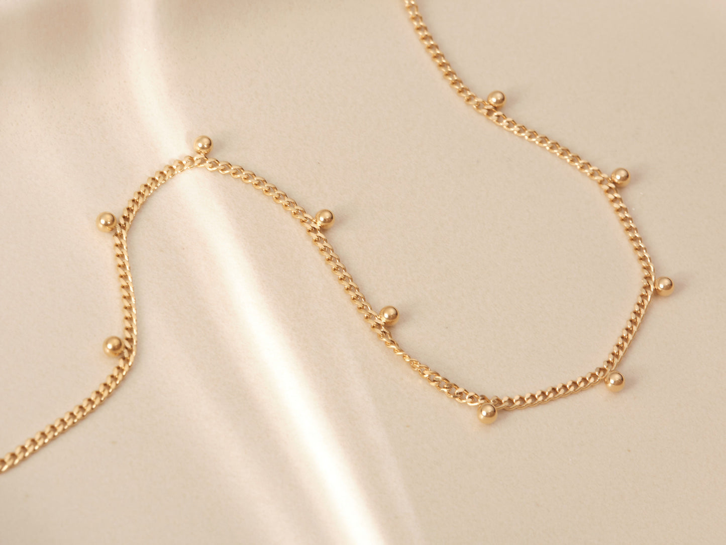 Gold Bead Chain Bracelet, Gold Bracelet, Gold Chain Bracelet, Beaded Chain Necklace, Waterproof Chain, Gift for Her, Gold Satellite Bracelet