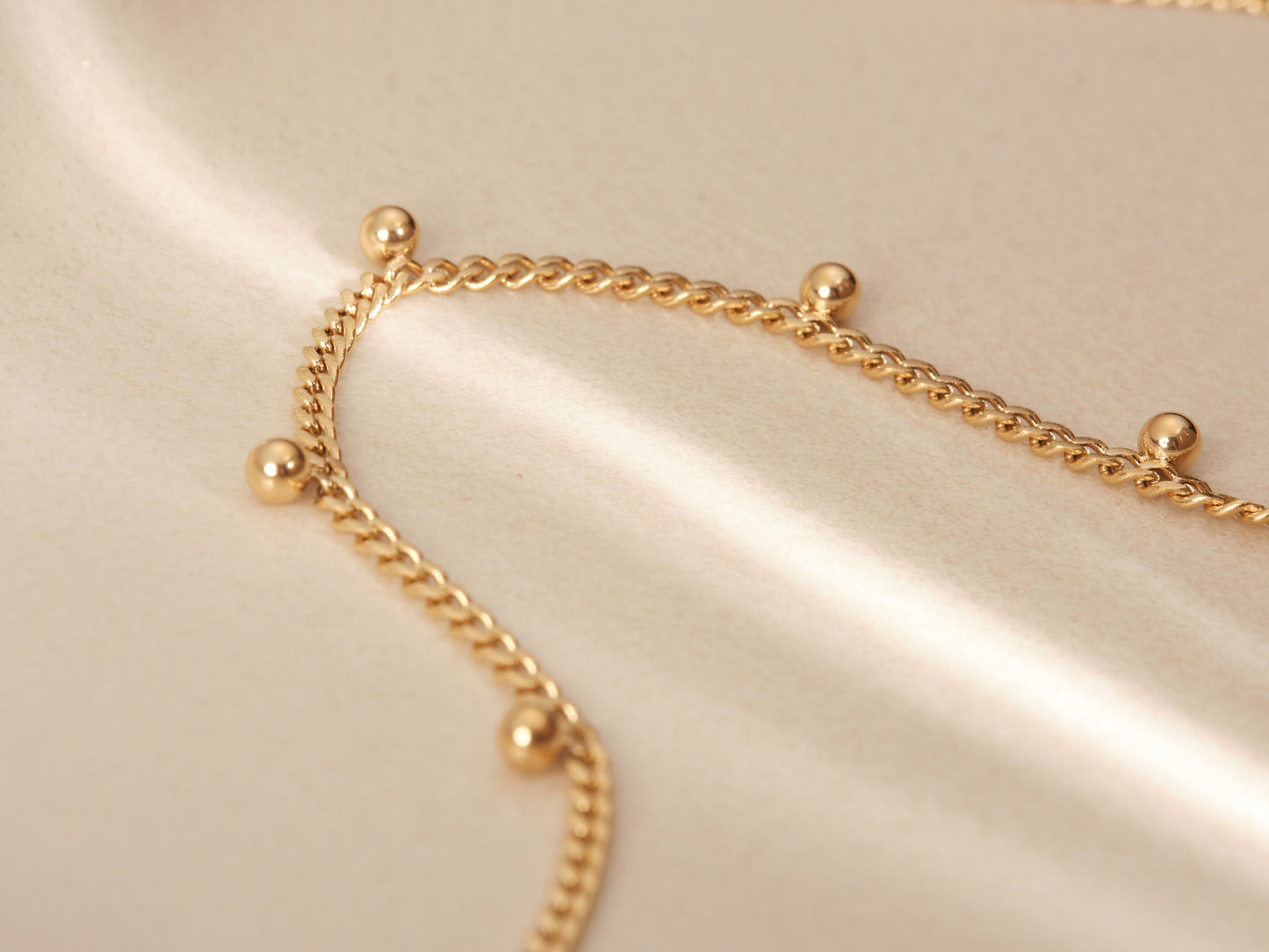 Gold Bead Chain Bracelet, Gold Bracelet, Gold Chain Bracelet, Beaded Chain Necklace, Waterproof Chain, Gift for Her, Gold Satellite Bracelet