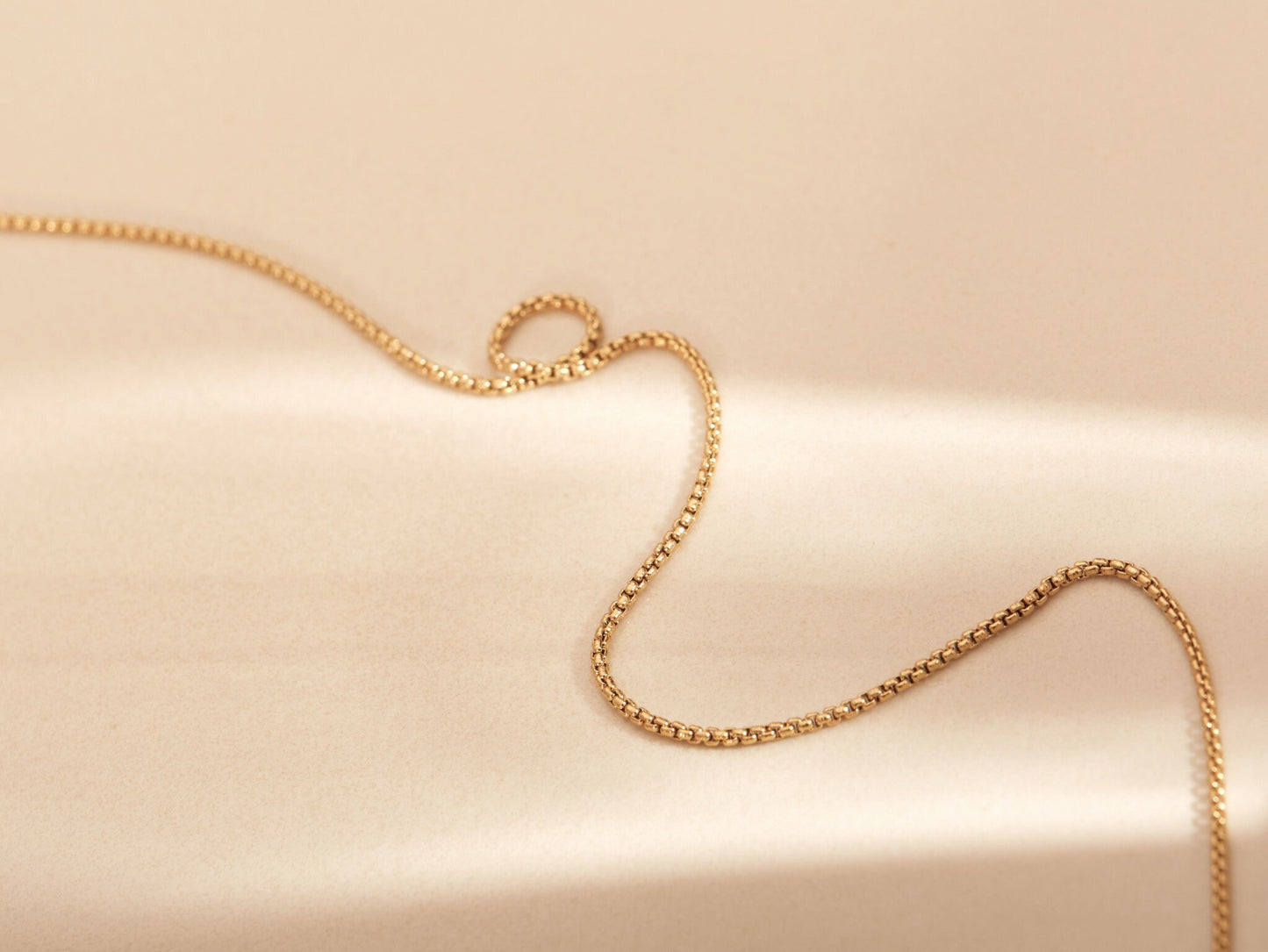 Gold Beaded Snake Chain Necklace, Bead Chain, Snake Chain, Gold Herringbone Chain, Gold Chunky Box Snake Chain, WATERPROOF, Gold Chain
