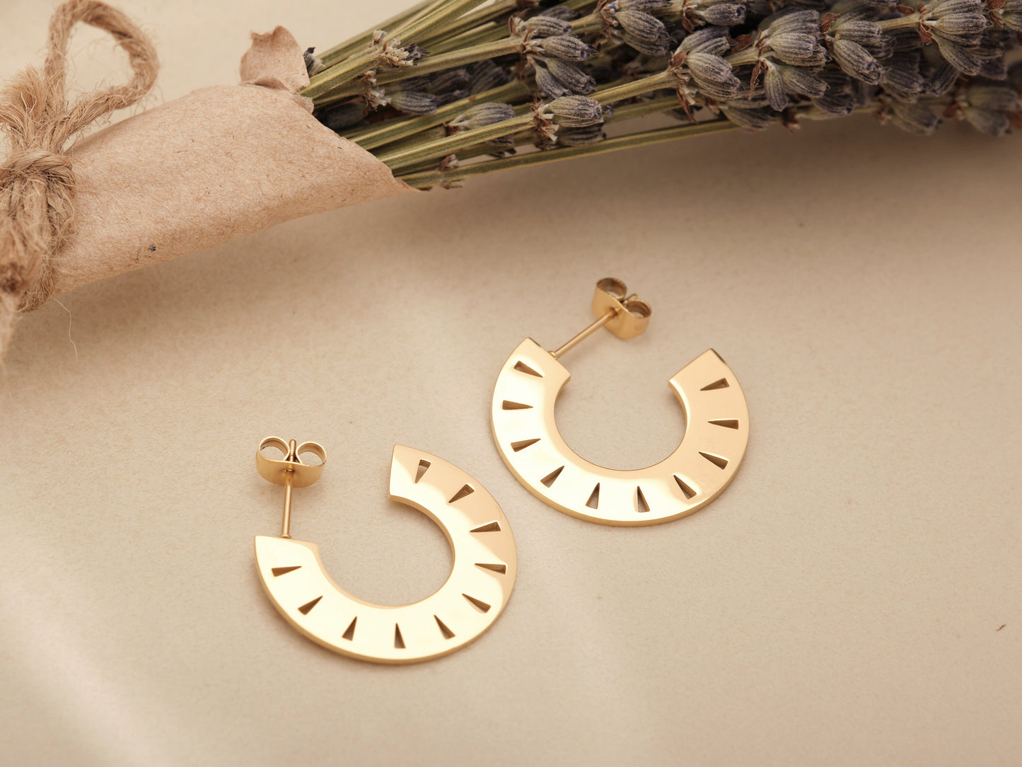 Gold Pop style hoop earrings, gold hoops, gold hoop earrings, pop earring, geometric hoops, waterproof, boho earrings, boho hoops gift