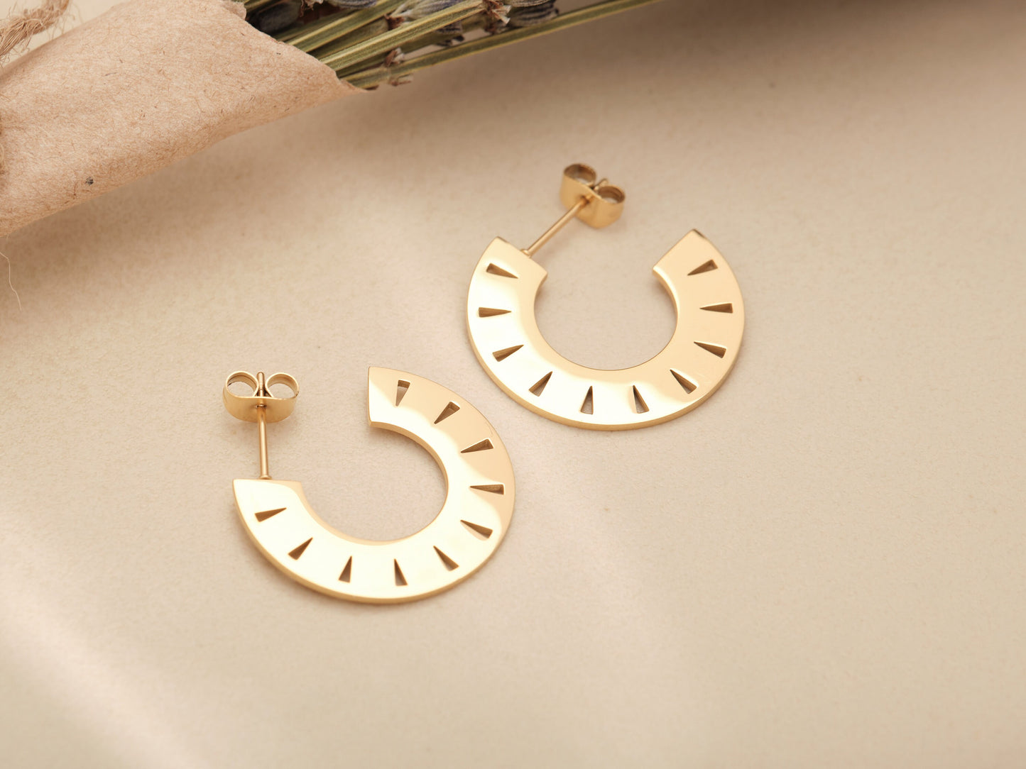 Gold Pop style hoop earrings, gold hoops, gold hoop earrings, pop earring, geometric hoops, waterproof, boho earrings, boho hoops gift