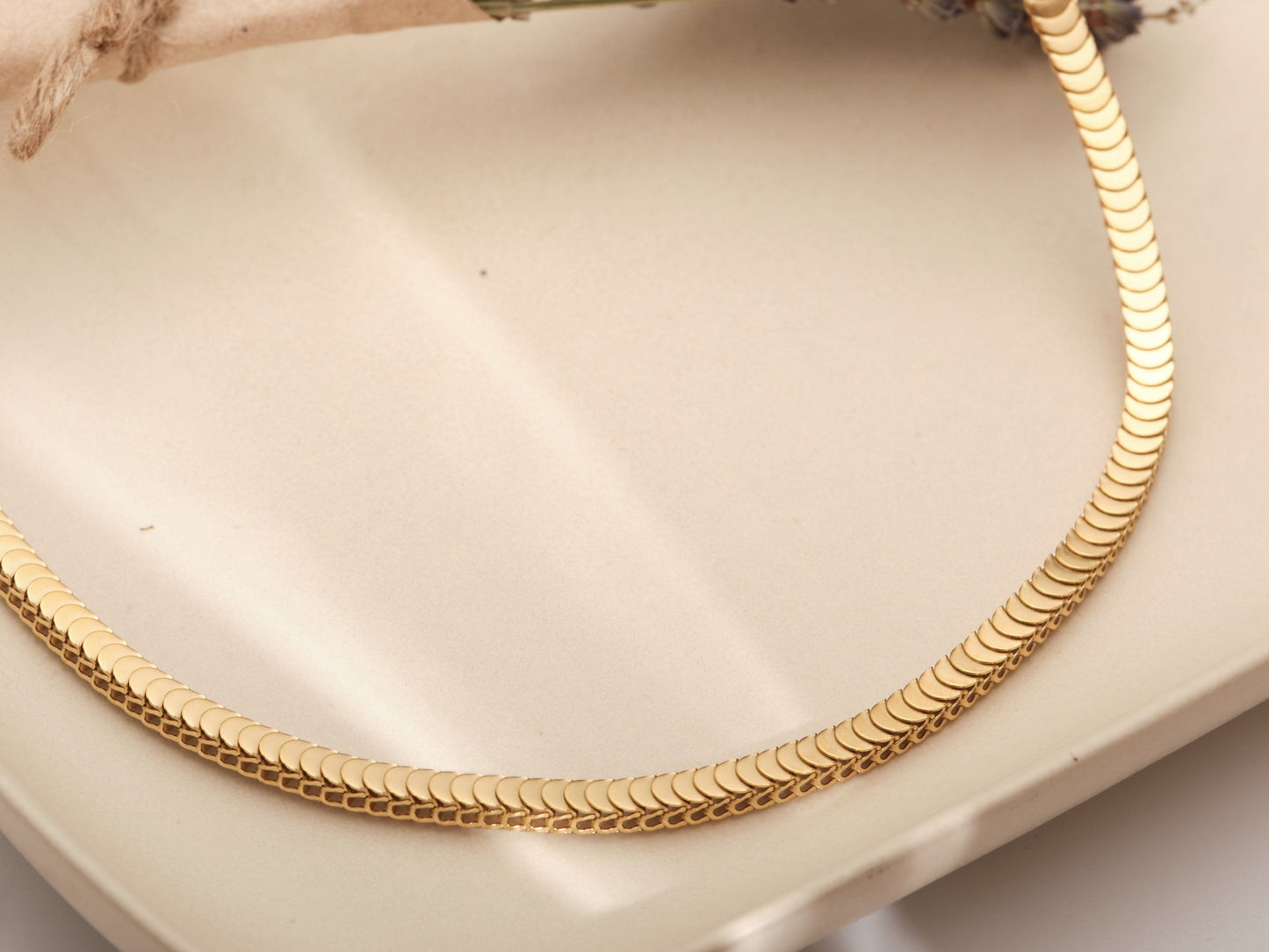 Gold Centipede Chain Necklace, Vintage Necklace, Gold Chain Necklace, Thick Centipede Necklace, Chunky Chain Necklace, Herringbone Chain