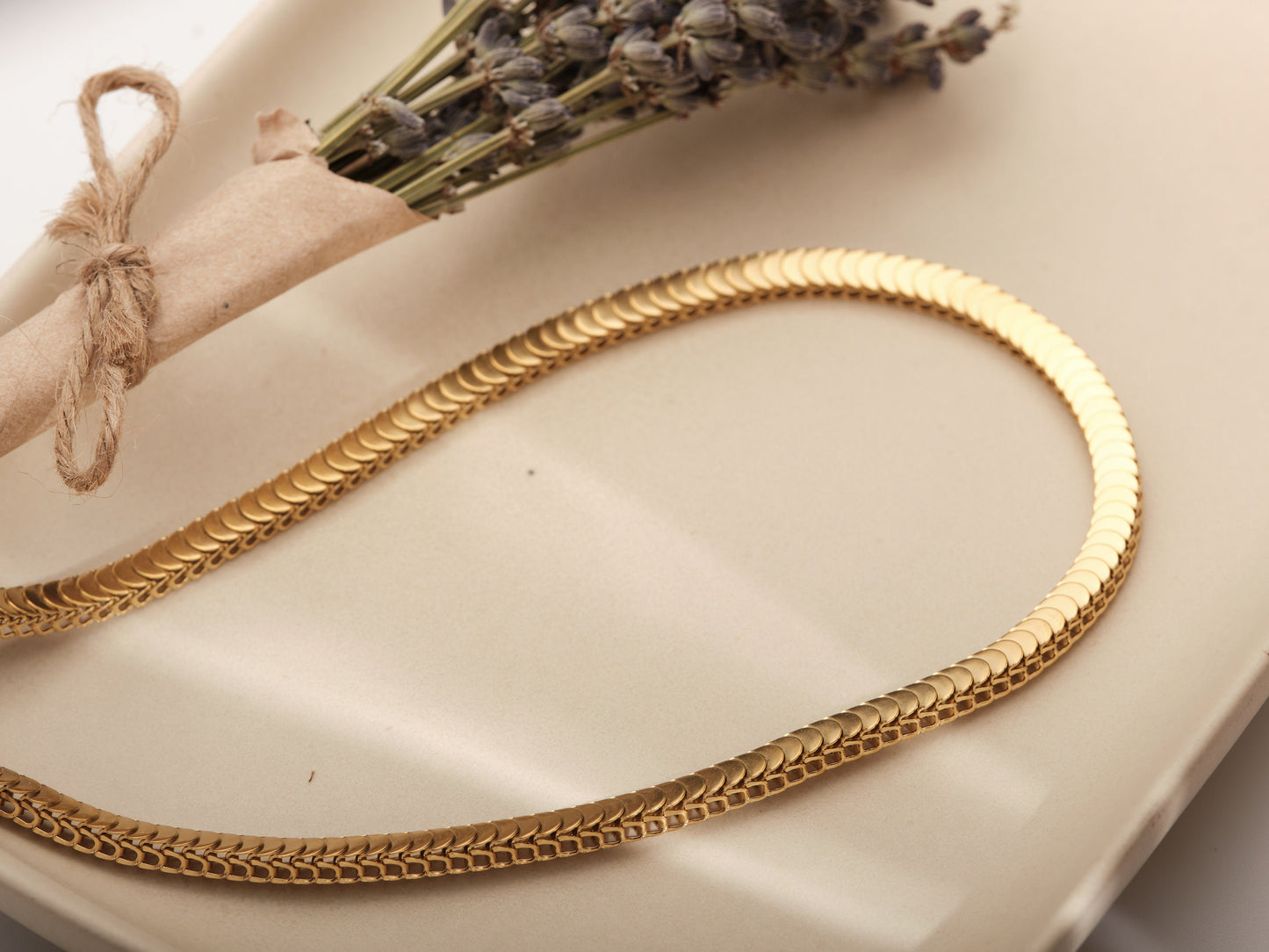 Gold Centipede Chain Necklace, Vintage Necklace, Gold Chain Necklace, Thick Centipede Necklace, Chunky Chain Necklace, Herringbone Chain