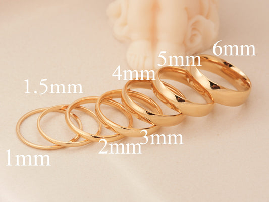 18k Gold Bold Layer Ring Basic Band Ring Statement Stacking Ring Thick Minimal Ring Gift For Her Birthday Gift Gold Glossy Band Ring