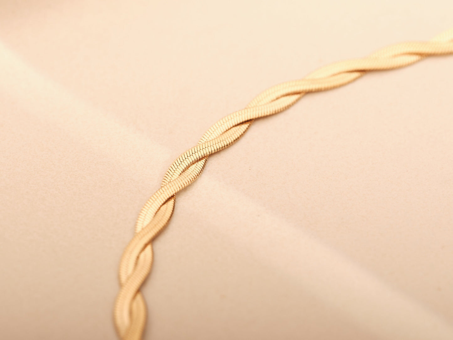 Gold Twist Herringbone Bracelet, Double Snake Chain Bracelet, Gold Herringbone Bracelet, Gold snake chain bracelet, Twisted Snake chain