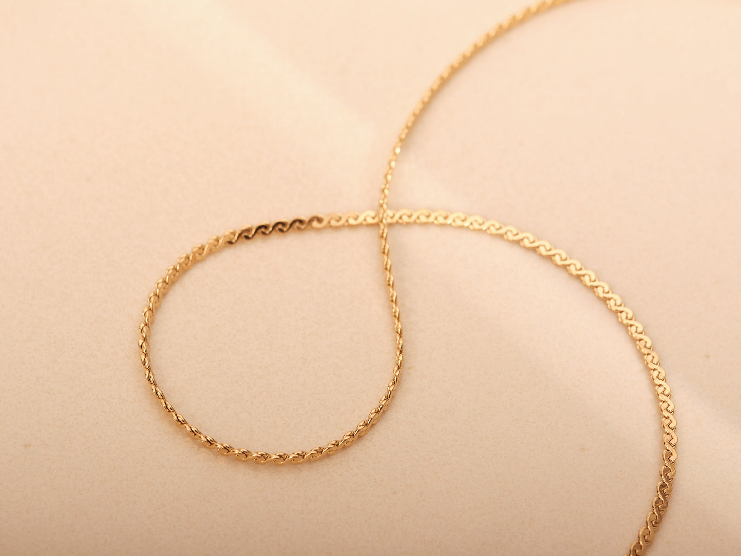 Gold Twist Snake Necklace, Chain Set Necklace Set, Gold Twist Herringbone Chain, Gold chain, Bar Necklace, Gold Herringbone chain Waterproof